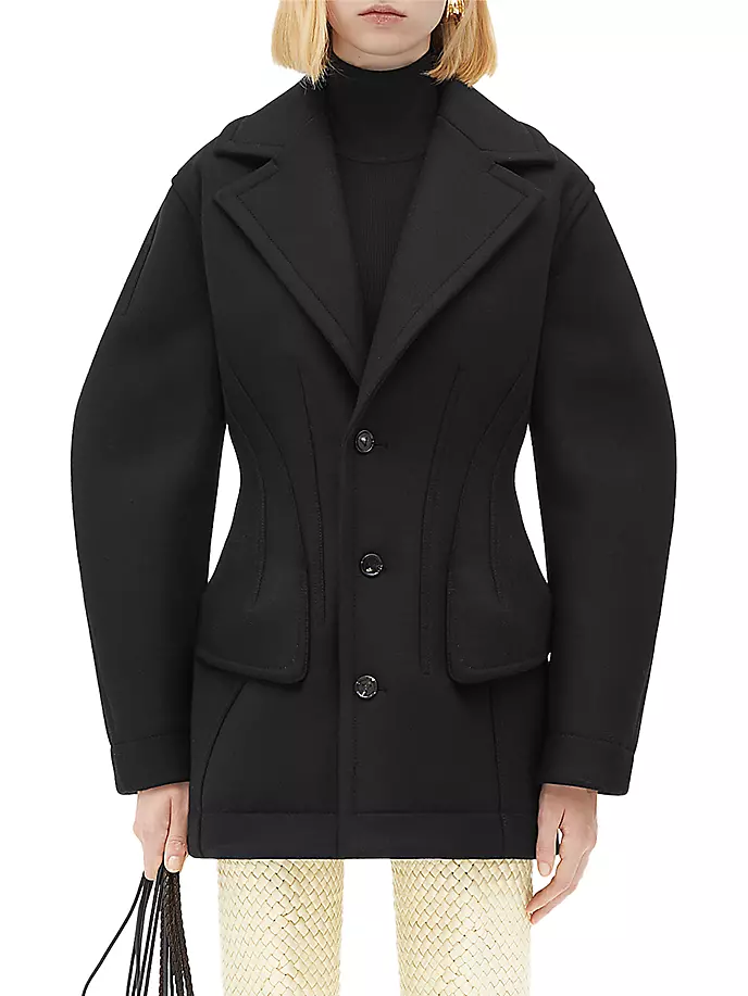 

Пальто из смесовой шерсти Sculpt Felted Bottega Veneta, черный