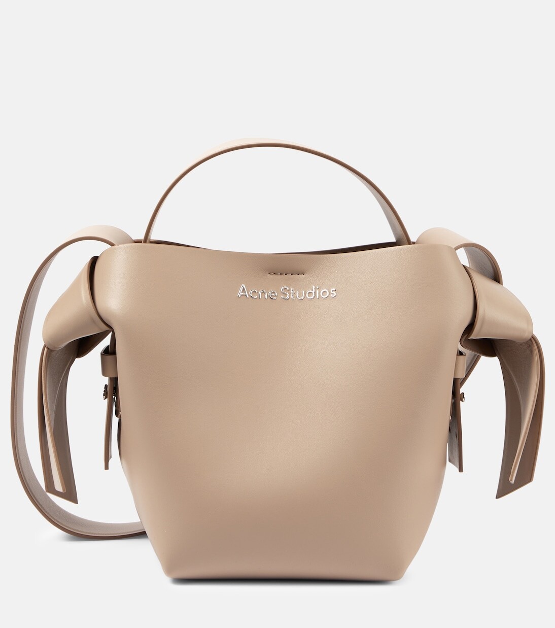 

Миниатюрная кожаная сумка через плечо musubi Acne Studios, бежевый