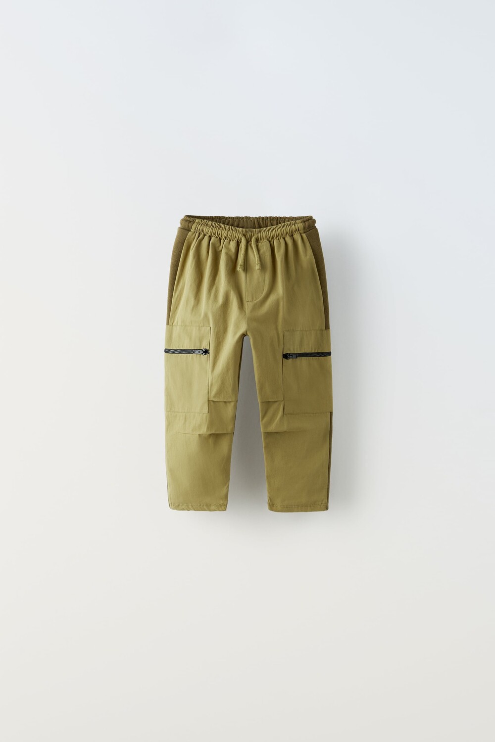 

Брюки с цепочкой на молнии Zara, хаки