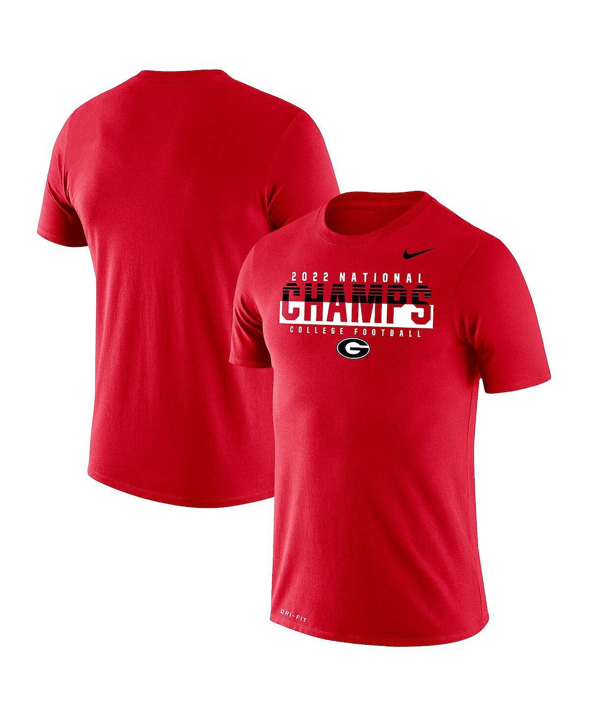 

Мужская красная футболка College Football Playoff 2022 National Champions Legend Performance от Georgia Bulldogs Nike, Красный
