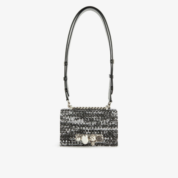 

Сумка на плечо из рафии с декором черепа Alexander Mcqueen, черный