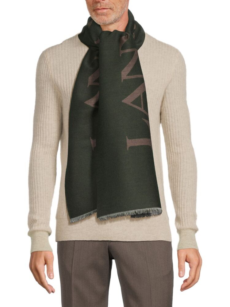 

Шарф с логотипом Lana из смесовой шерсти Lanvin, цвет Green Brown