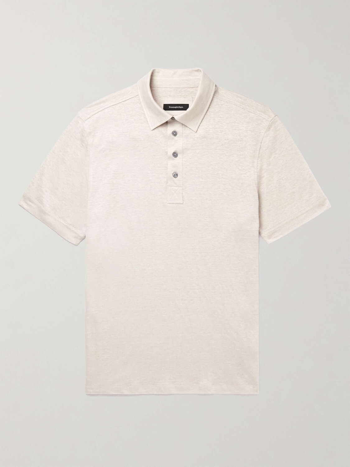 

Льняная рубашка поло ZEGNA, экрю
