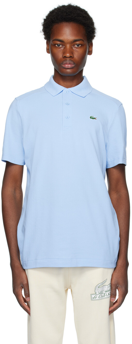 

Синяя футболка-поло с вышивкой Lacoste, Синий