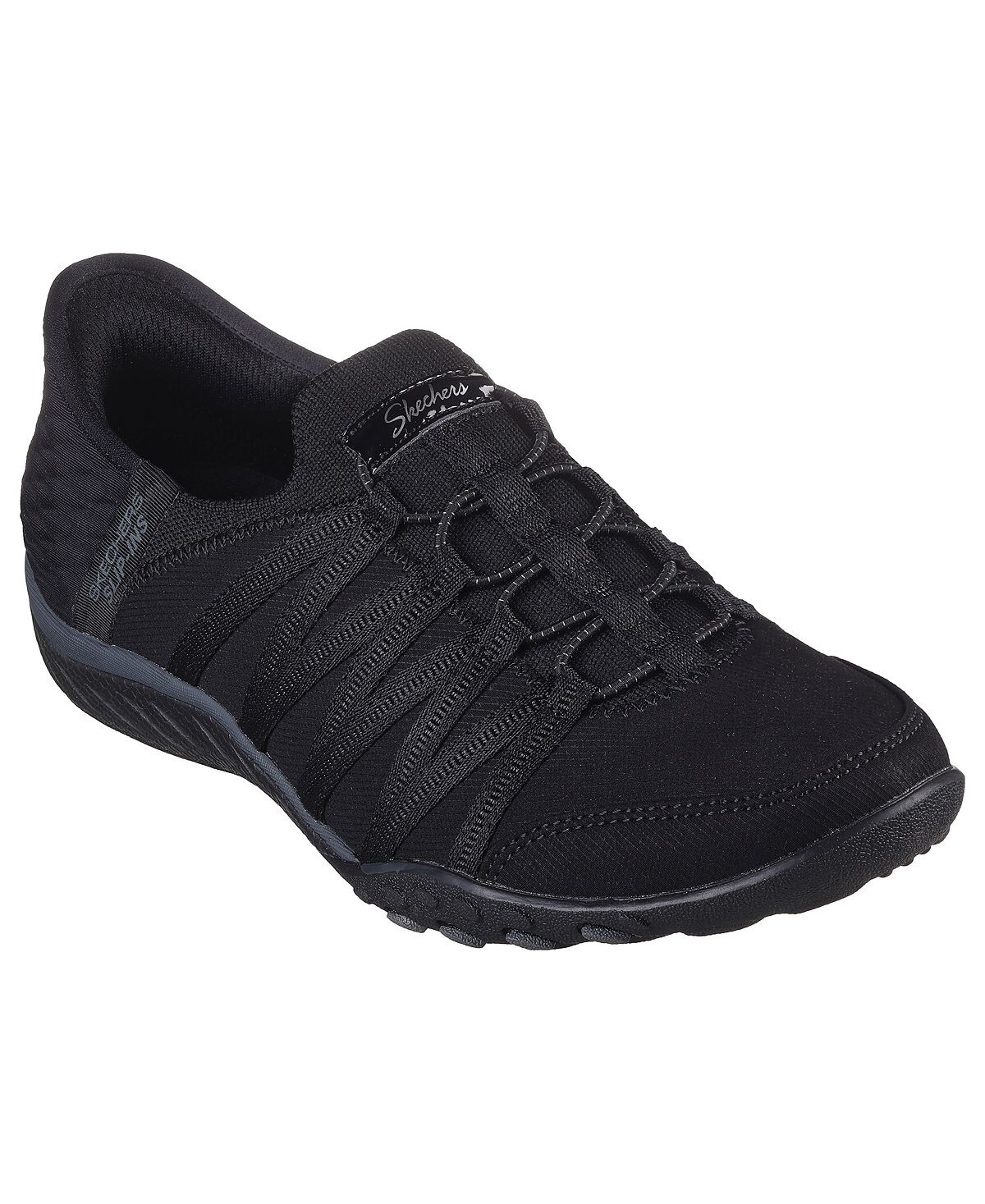 

Женские повседневные слипоны свободного покроя без шнуровки Roll with Me от Finish Line Skechers, черный