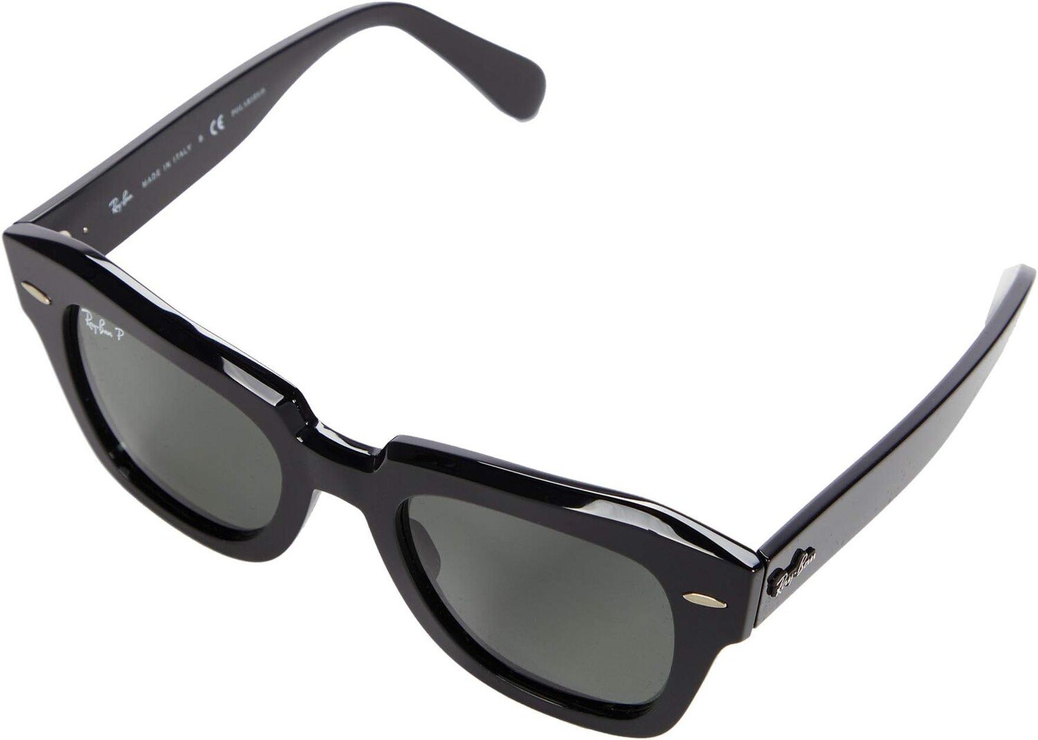

Солнцезащитные очки 49 mm RB2186 State Street Square Sunglasses - Polarized Ray-Ban, цвет Black/Polar Green
