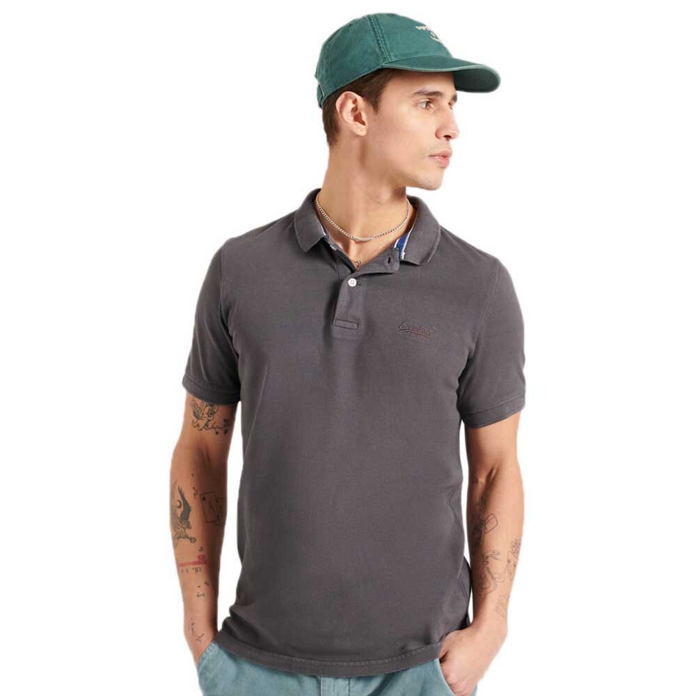 

Поло с коротким рукавом Superdry Classic Vintage Destroy, серый