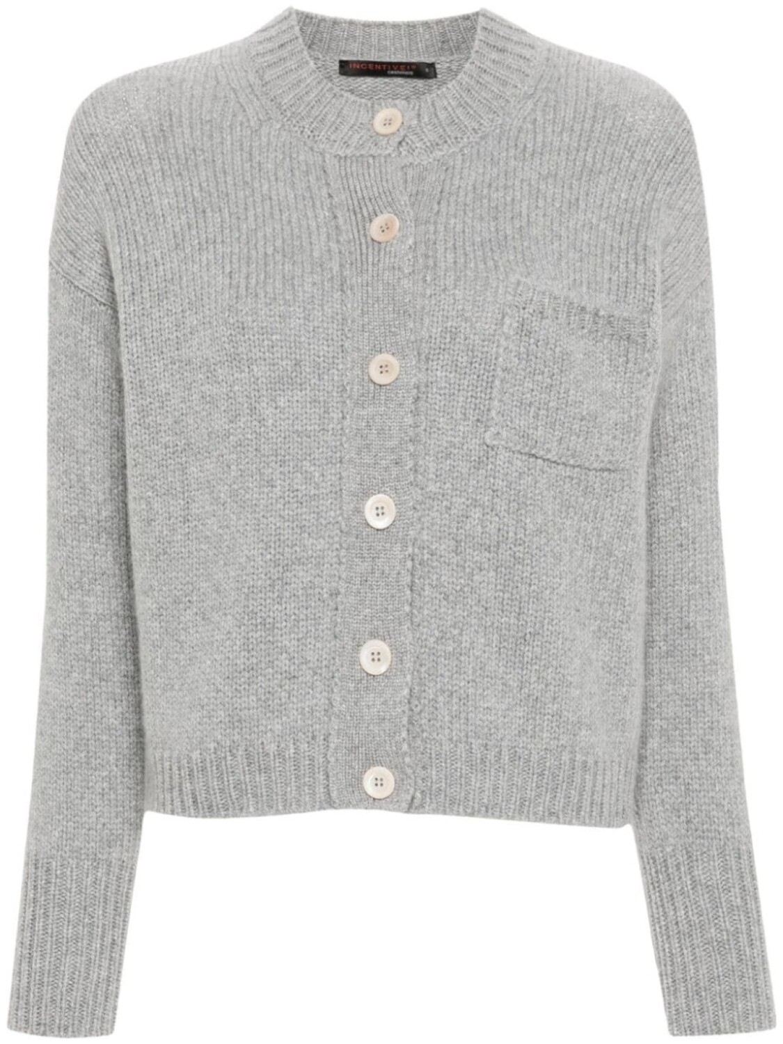 

Incentive! Cashmere кашемировый укороченный кардиган, серый