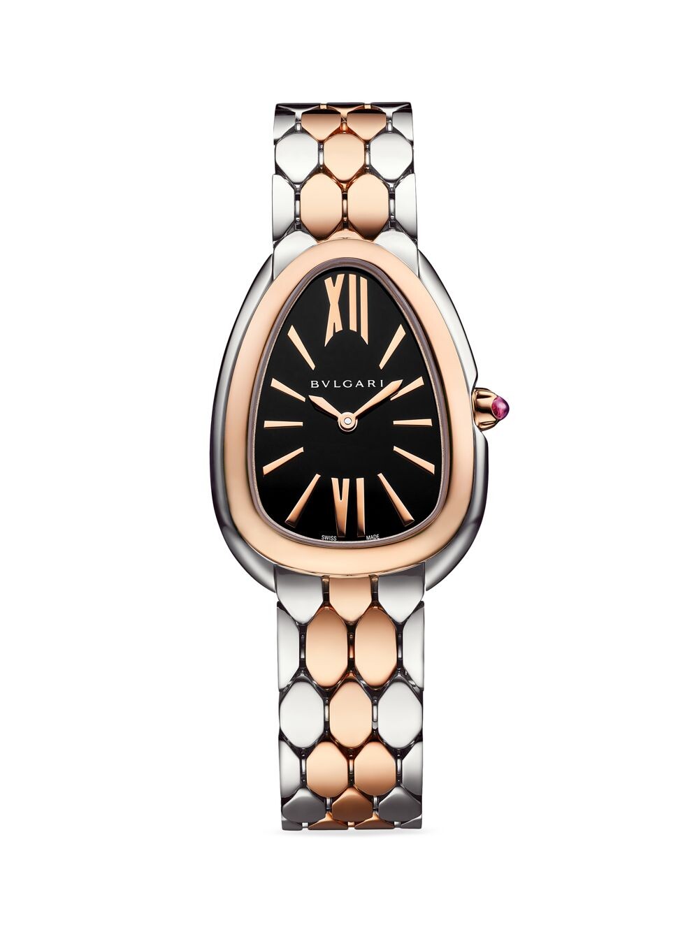 

Часы-браслет Serpenti Seduttori из нержавеющей стали и розового золота 18 карат BVLGARI, розовый