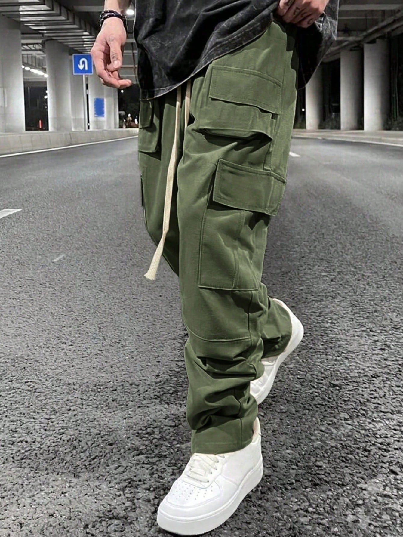 Мужские брюки карго свободного кроя Manfinity EMRG, армейский зеленый брюки карго свободного кроя h
