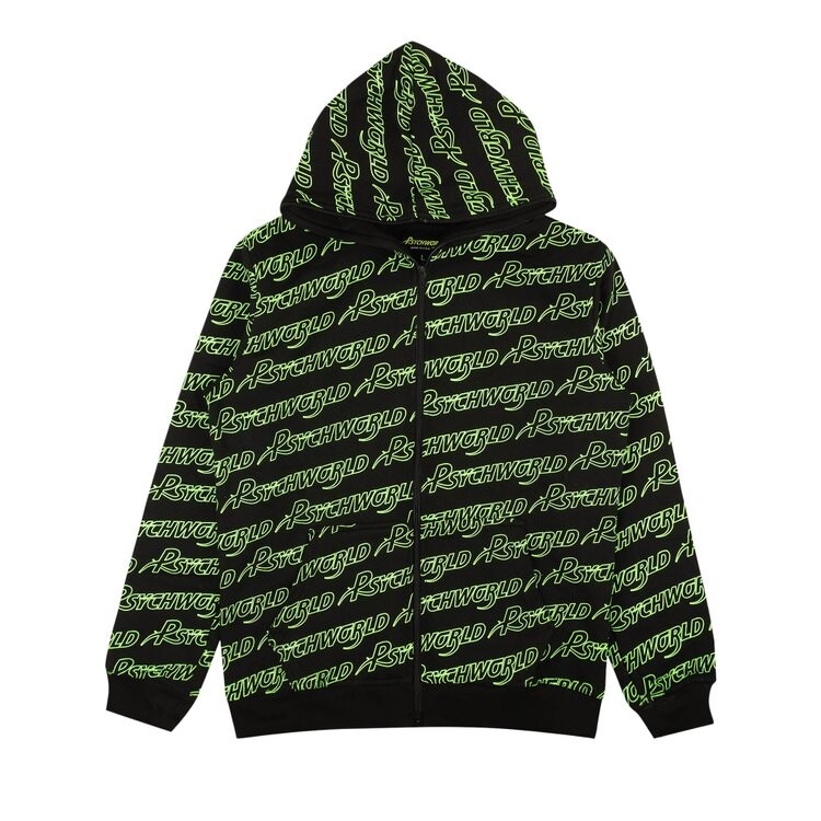 

Худи Psychworld Allover Logo Zip Up 'Green', зеленый
