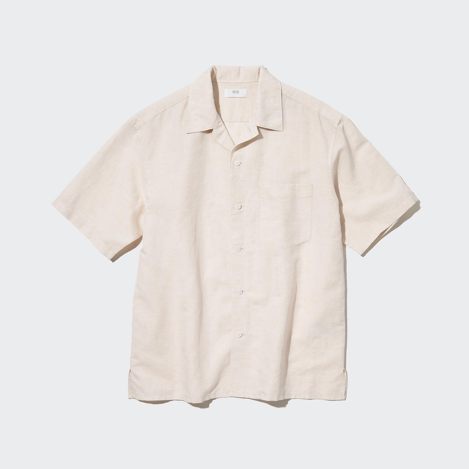 

Рубашка UNIQLO льняная с открытым вырезом, айвори