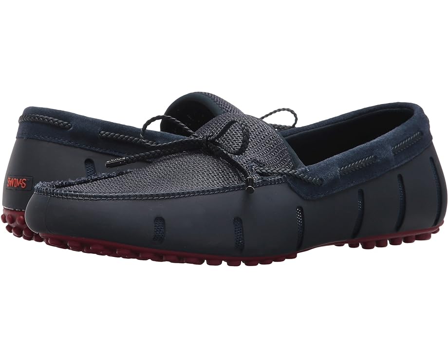 цена Лоферы SWIMS Braided Lace Loafer Driver, цвет Navy/Deep Red