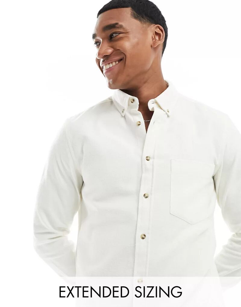 Белая оксфордская рубашка с сатиновым эффектом ASOS