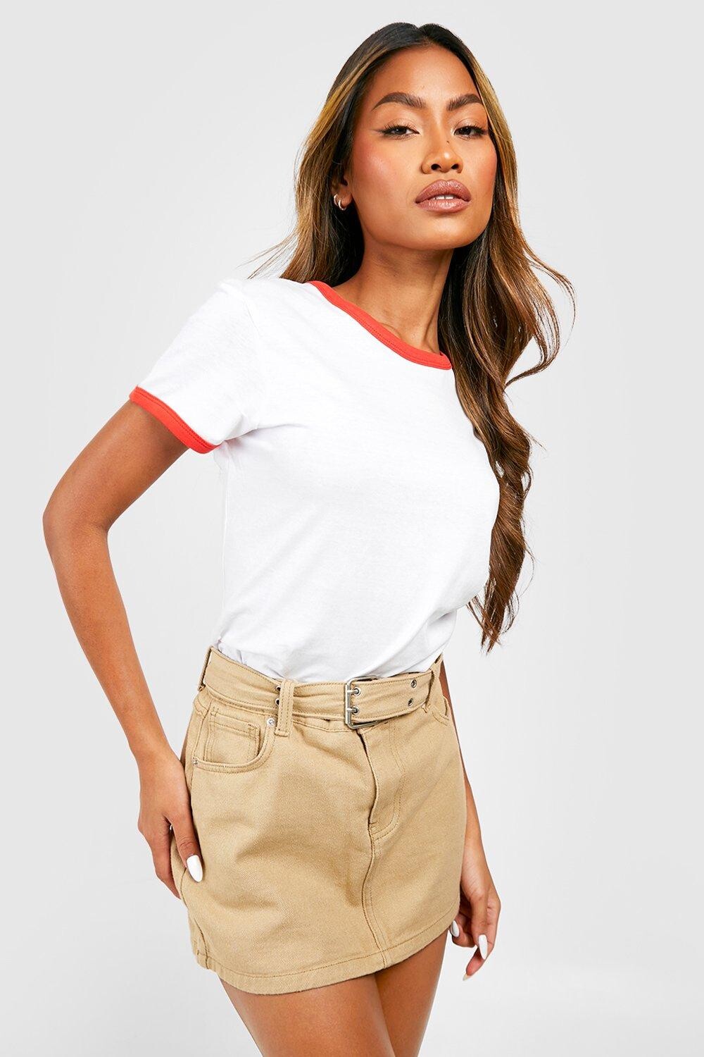 

Футболка рингер Boohoo, красный