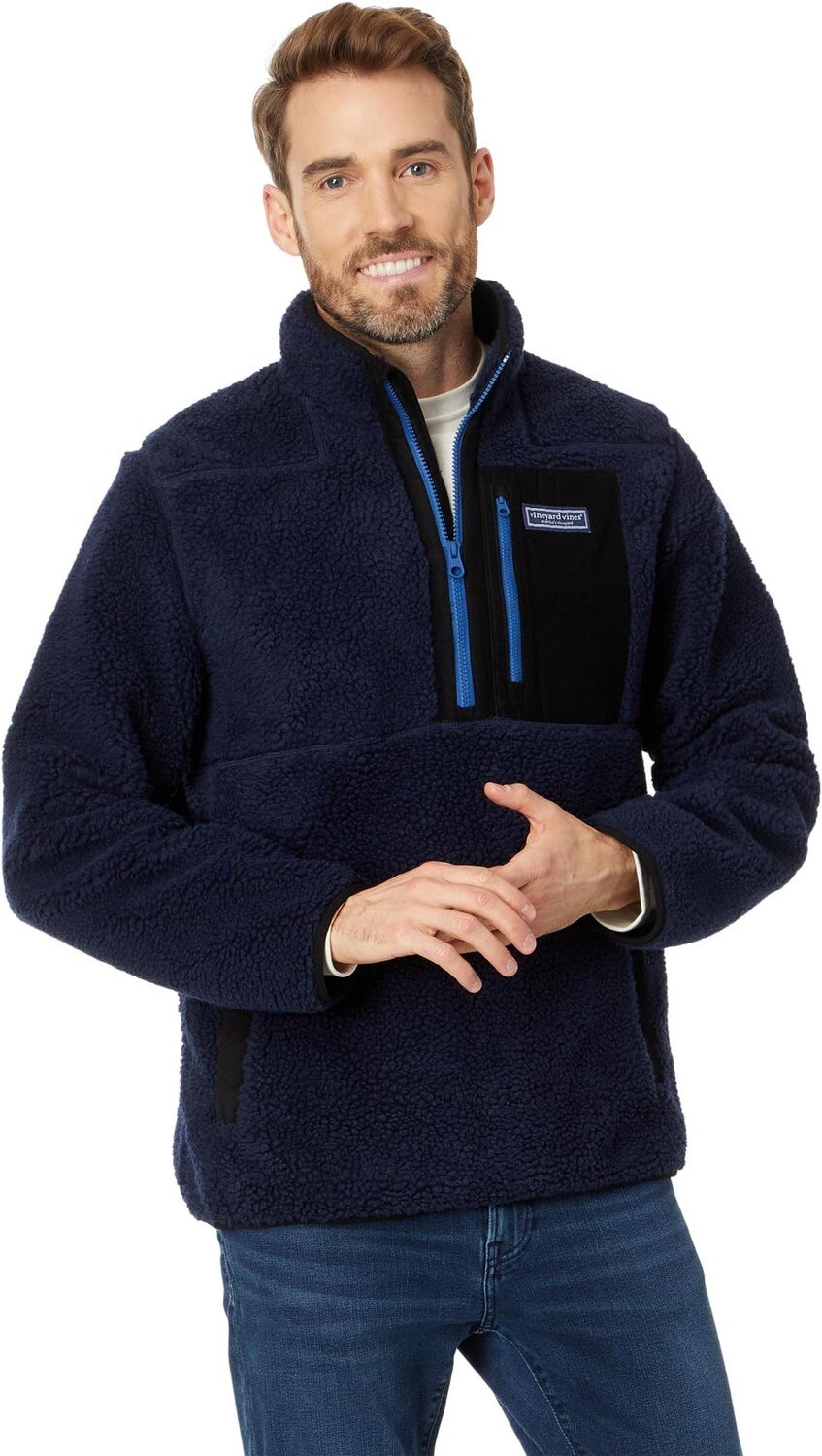 

Рубашка-поло Sherpa Supershep 1/4 Zip Vineyard Vines, цвет Nautical Navy