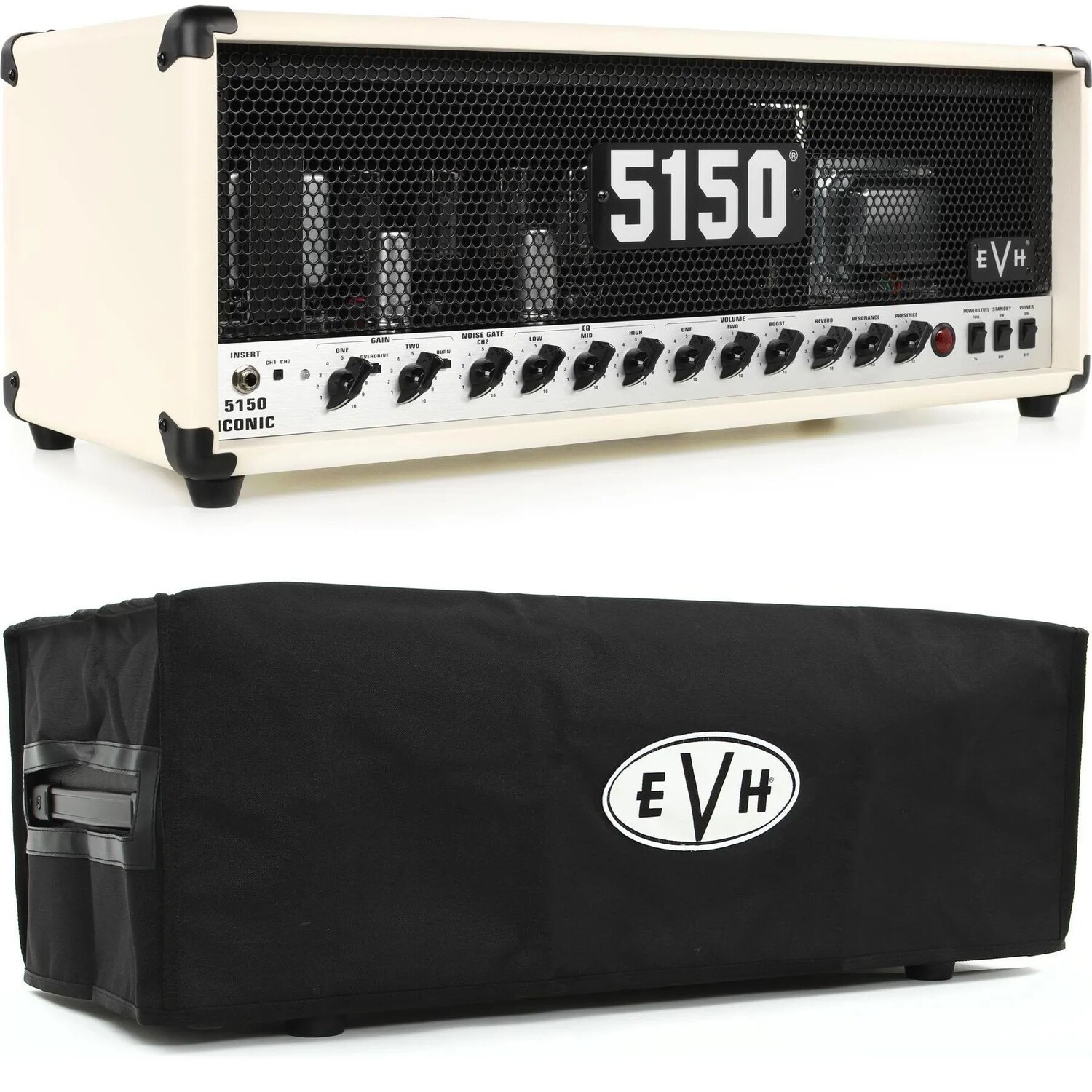 

Новая 80-ваттная ламповая головка EVH 5150 Iconic Series с крышкой — цвета слоновой кости