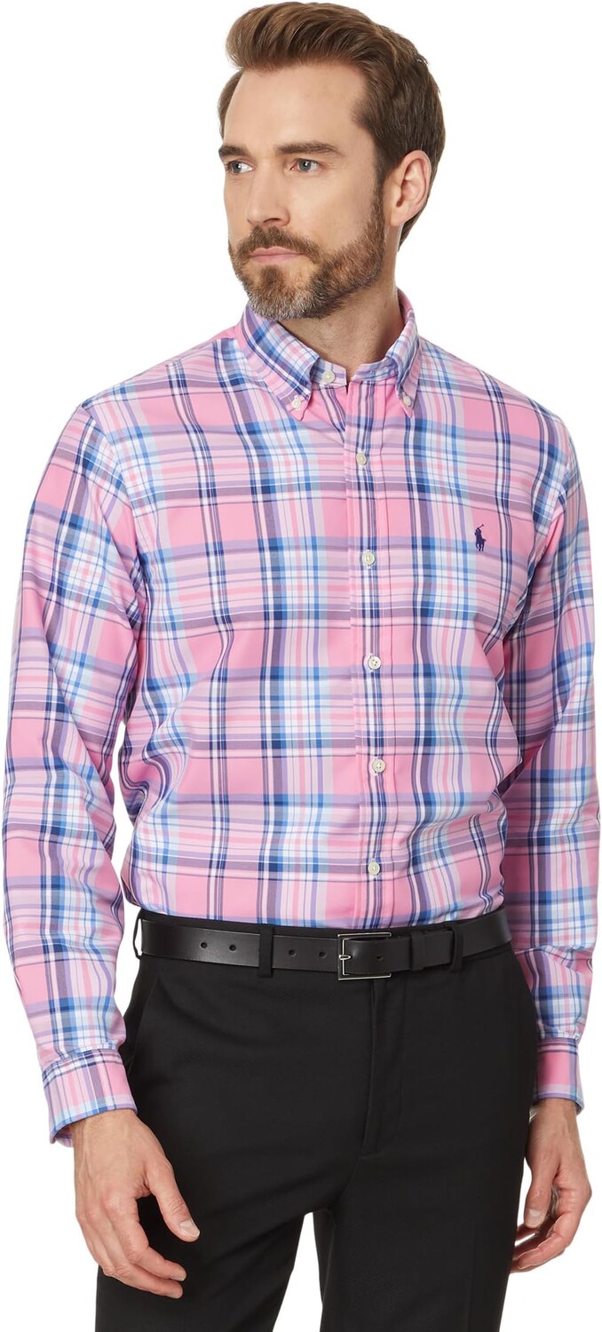 

Рубашка Polo Ralph Lauren Classic Fit Plaid Oxford Shirt, цвет Pink/Blue Multi