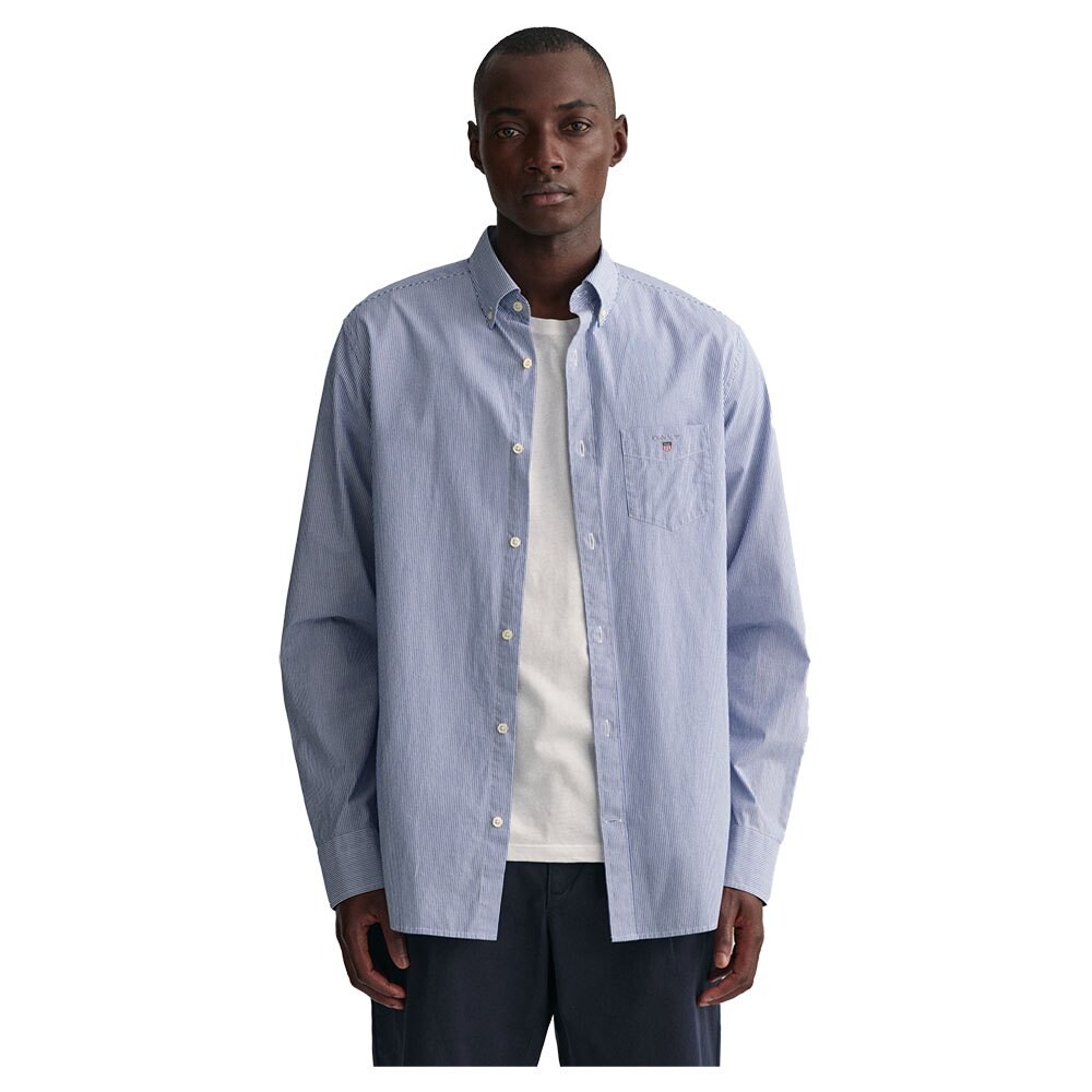 

Рубашка с длинным рукавом Gant Broadcloth Banker Regular Fit, синий