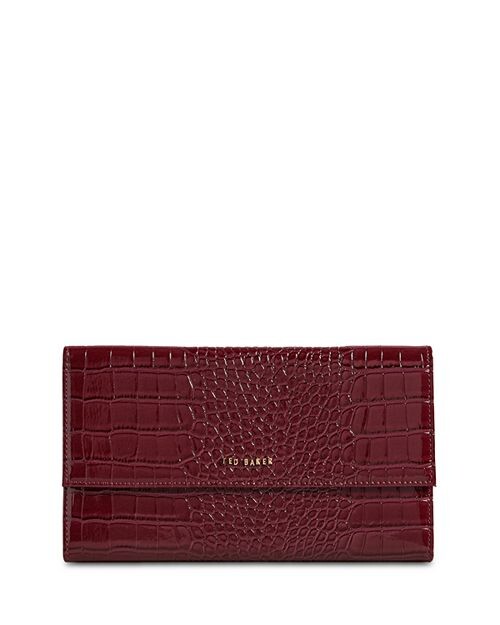 

Дорожный кошелек Alethai из кожи с тиснением под крокодила Ted Baker, цвет Purple