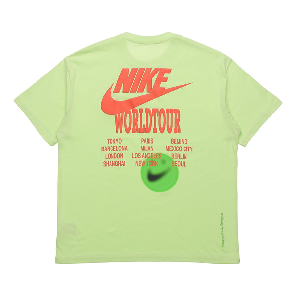 Футболка Men's Nike Sportswear Embroidered Logo Ribbed Round Neck Short Sleeve Light Lime T-Shirt, мультиколор топ nike sportswear ribbed jersey short sleeve светло зеленый