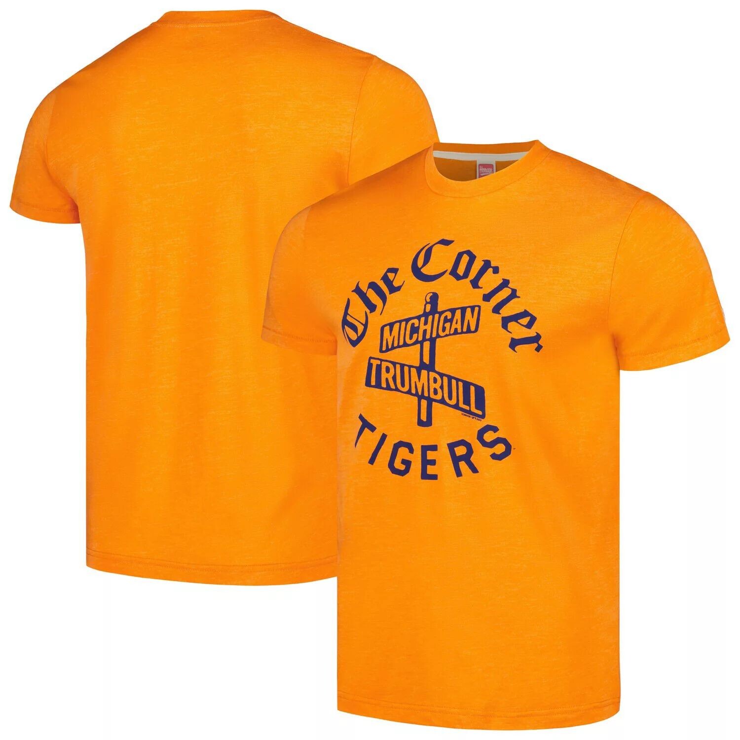 

Мужская футболка Homage Orange Detroit Tigers The Corner Tri-Blend