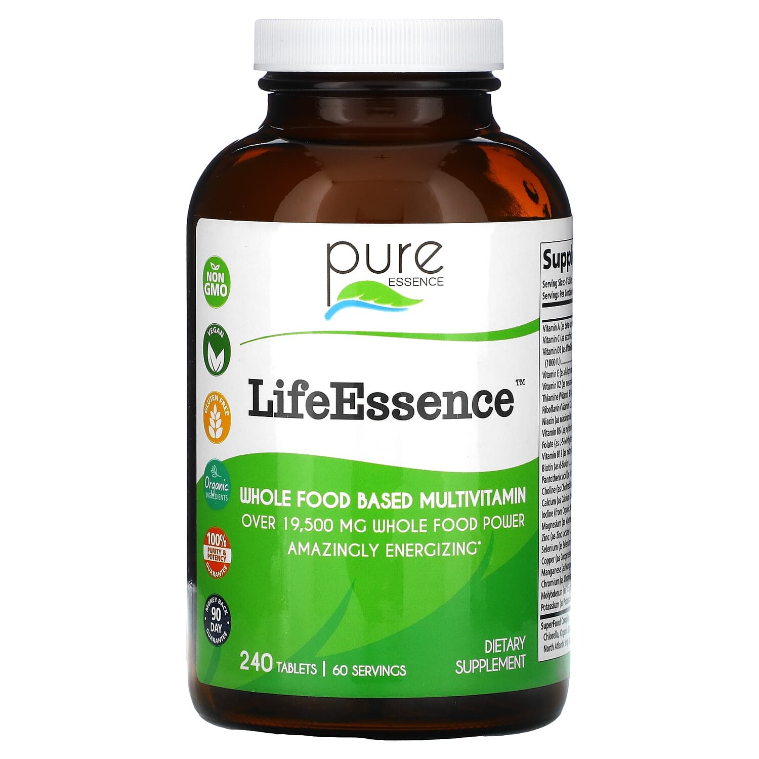 

LifeEssence, цельнопищевые мультивитамины, 240 таблеток, Pure Essence