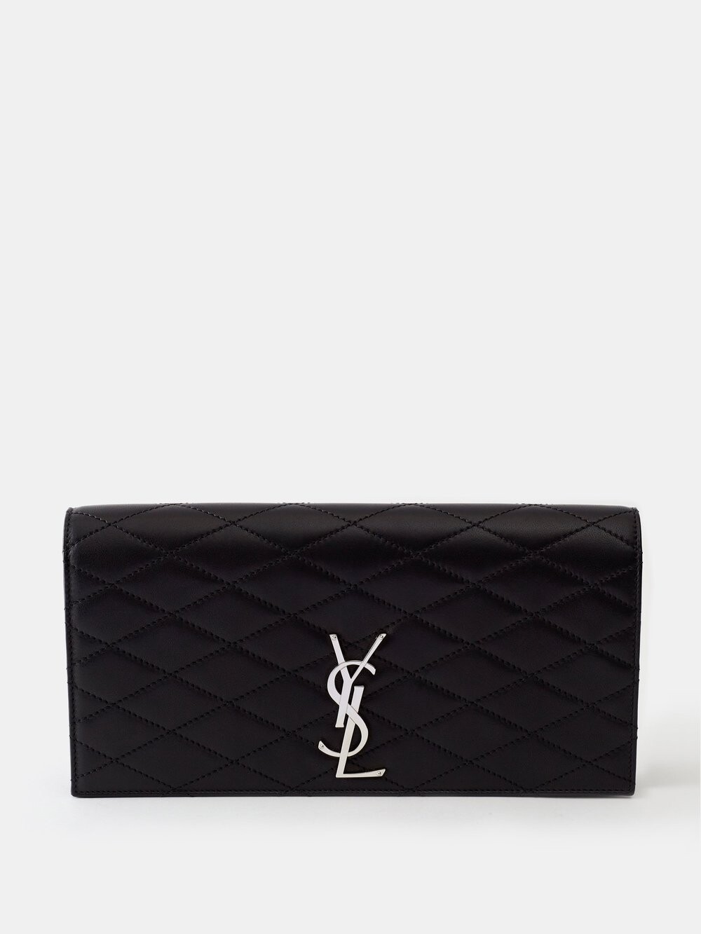 

Стеганая кожаная сумка-клатч kate Saint Laurent, черный