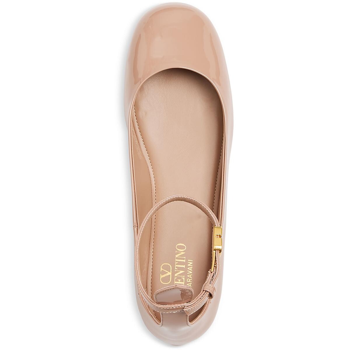 

Женские балетки из лакированной кожи с удобной стелькой Valentino Garavani, цвет Rose