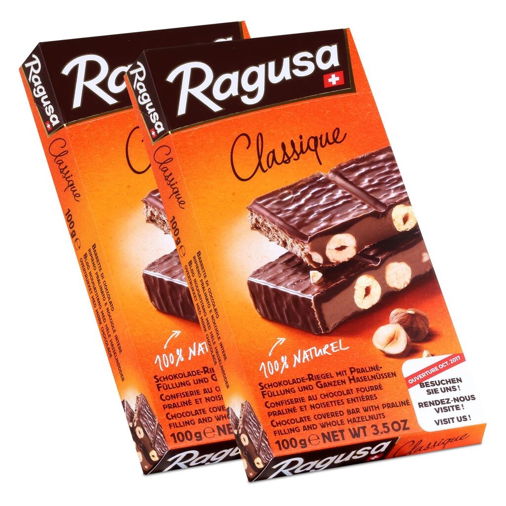 

Шоколадные батончики Ragusa Classique с цельным фундуком 100 г (2 шт. в упаковке)