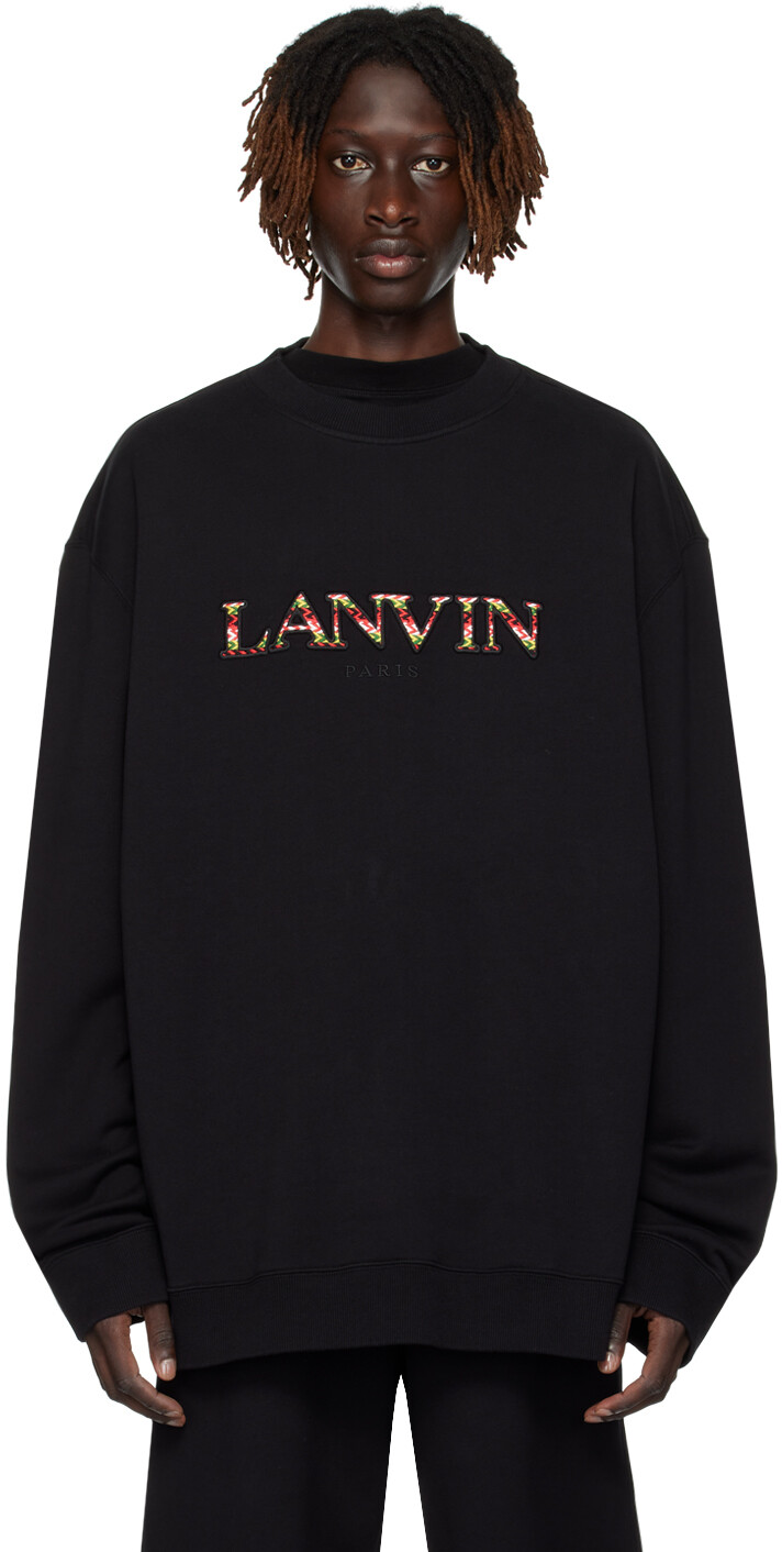 

Черный свитшот с вышивкой Lanvin