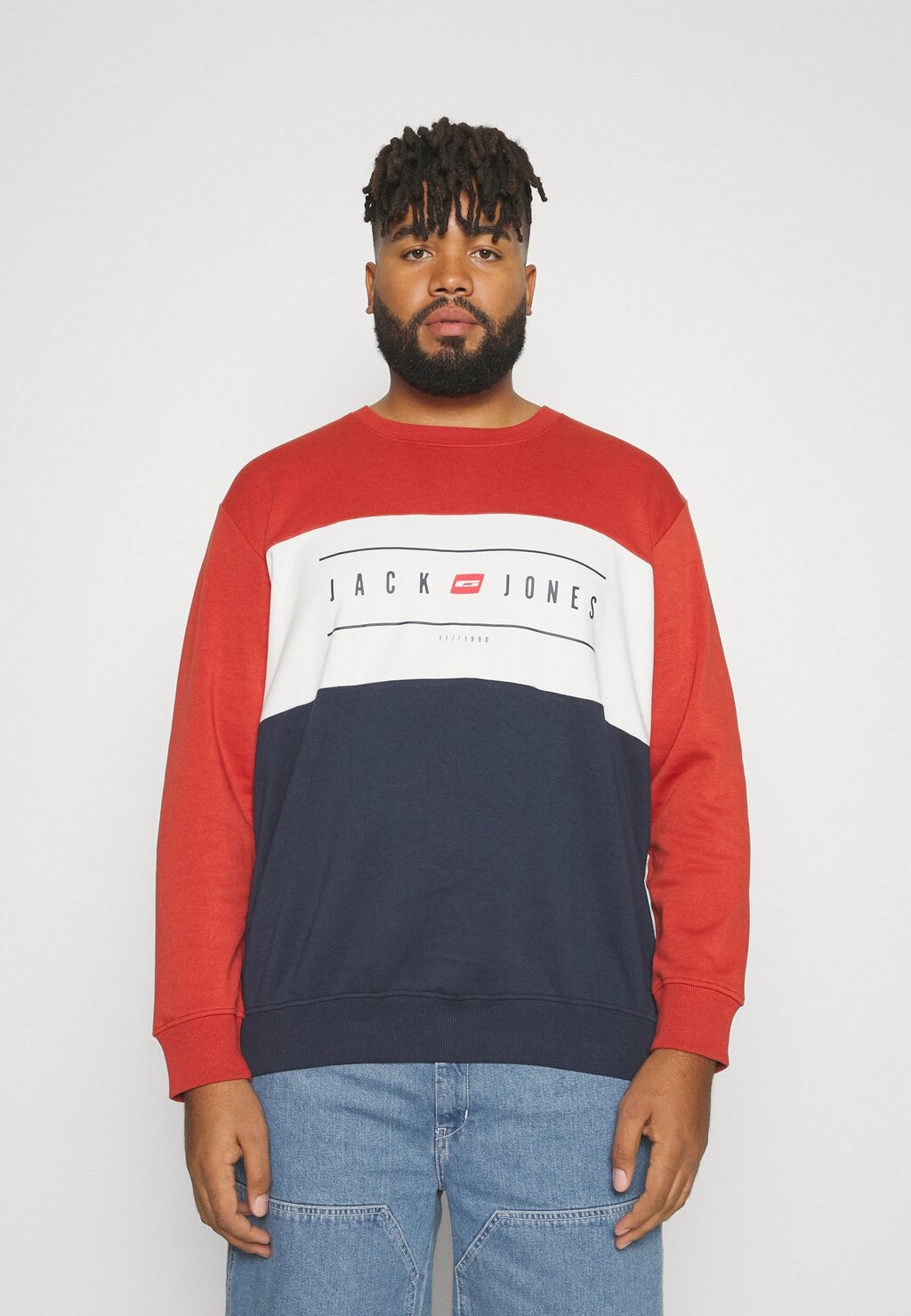 

Толстовка JJELLIOT BLOCK SWEAT CREW NECK Jack & Jones, киноварь