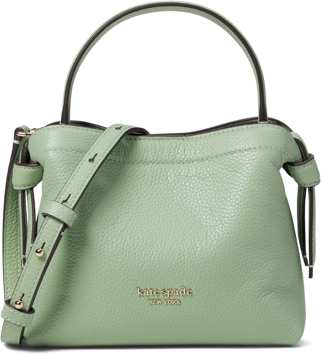

Сумка-тоут Kate Spade New York Knott Pebbled Leather Mini Crossbody Tote, цвет Beach Glass