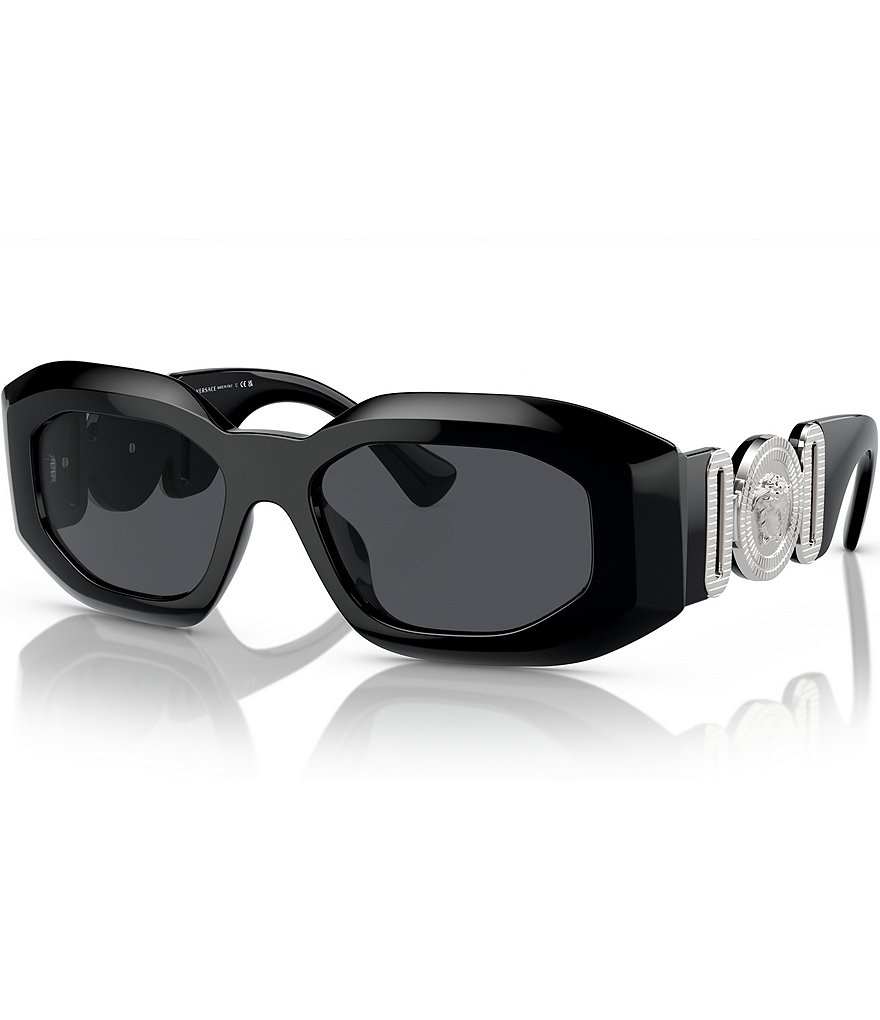 Versace Унисекс Солнцезащитные очки Maxi Biggie Ve4425u прямоугольной формы, черный