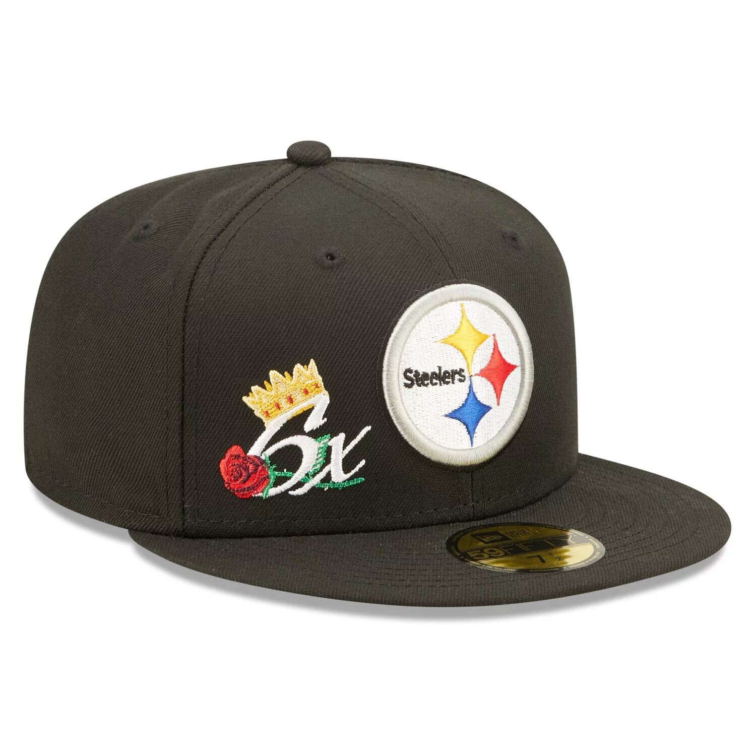 

Мужская облегающая шляпа New Era Black Pittsburgh Steelers Crown 6x Super Bowl Champions 59FIFTY