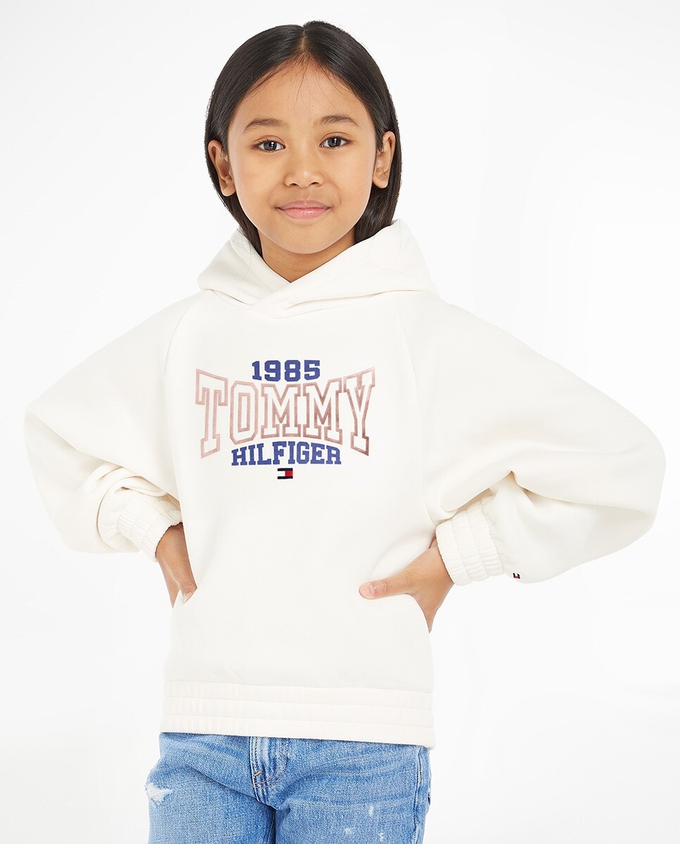 

Толстовка с капюшоном и длинными рукавами для девочки Tommy Hilfiger, белый