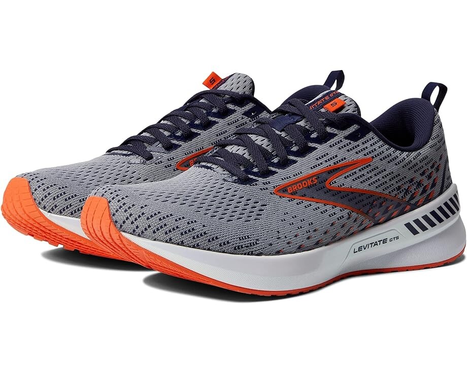 

Кроссовки Brooks Levitate GTS 5, цвет Grey/Peacoat/Flame