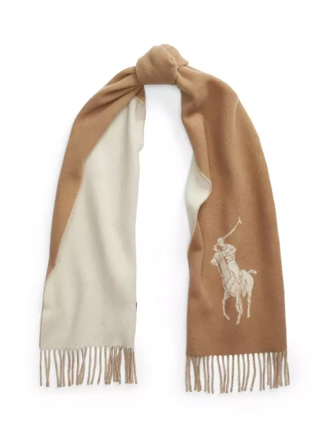 Шарф Ralph Lauren Polo Ralph Lauren Pony Wool, цвет camel/cream
