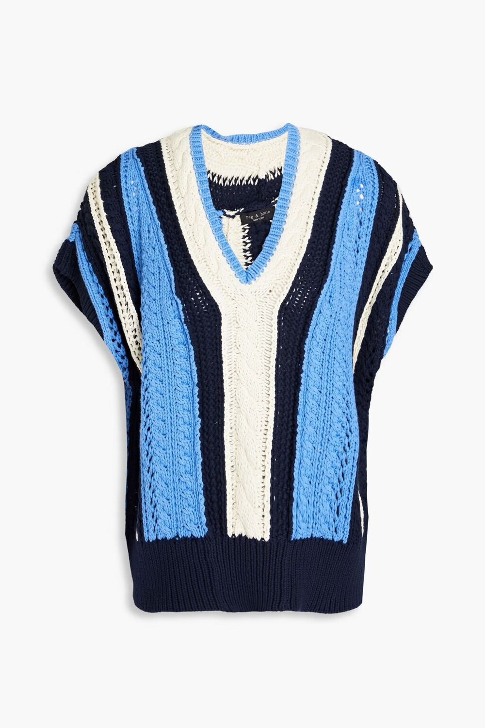 

Хлопковый жилет в рубчик Rag & Bone, темно-синий