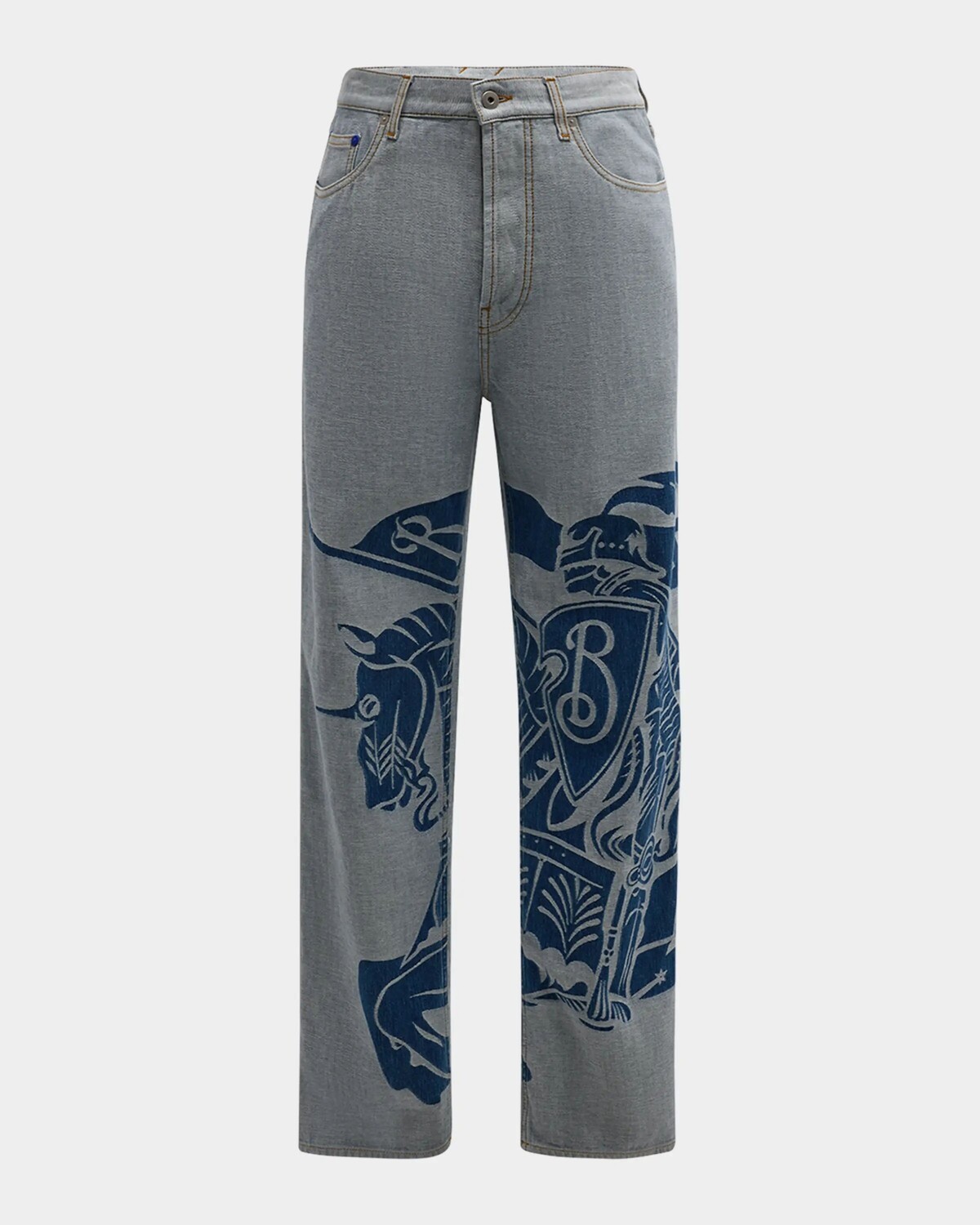 

Мужские джинсы свободного кроя EKD Burberry, цвет Denim Blue
