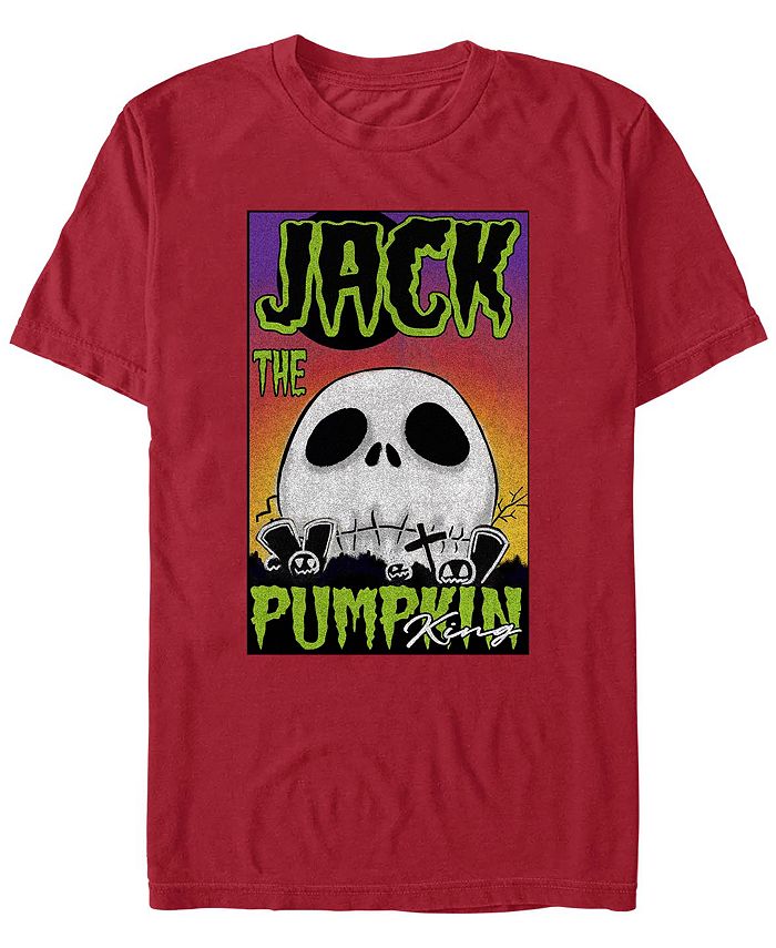 Мужская футболка с короткими рукавами «Кошмар перед Рождеством» Джека и большим черепом Fifth Sun, красный
