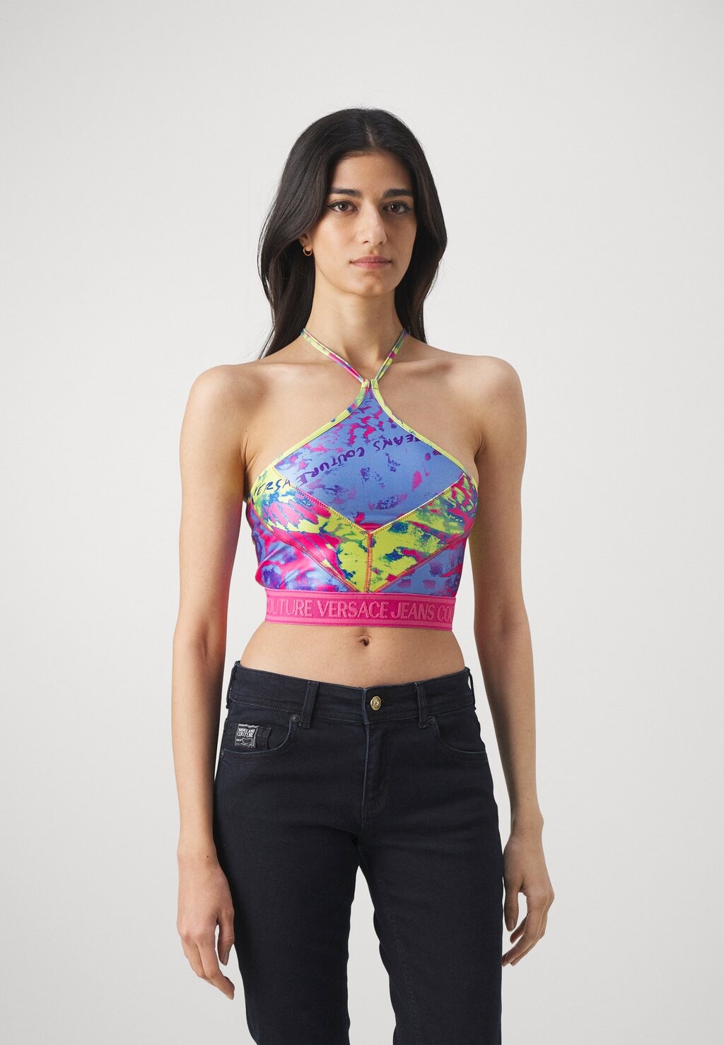 

Топ CUT OUT TAPE Versace Jeans Couture, желтый