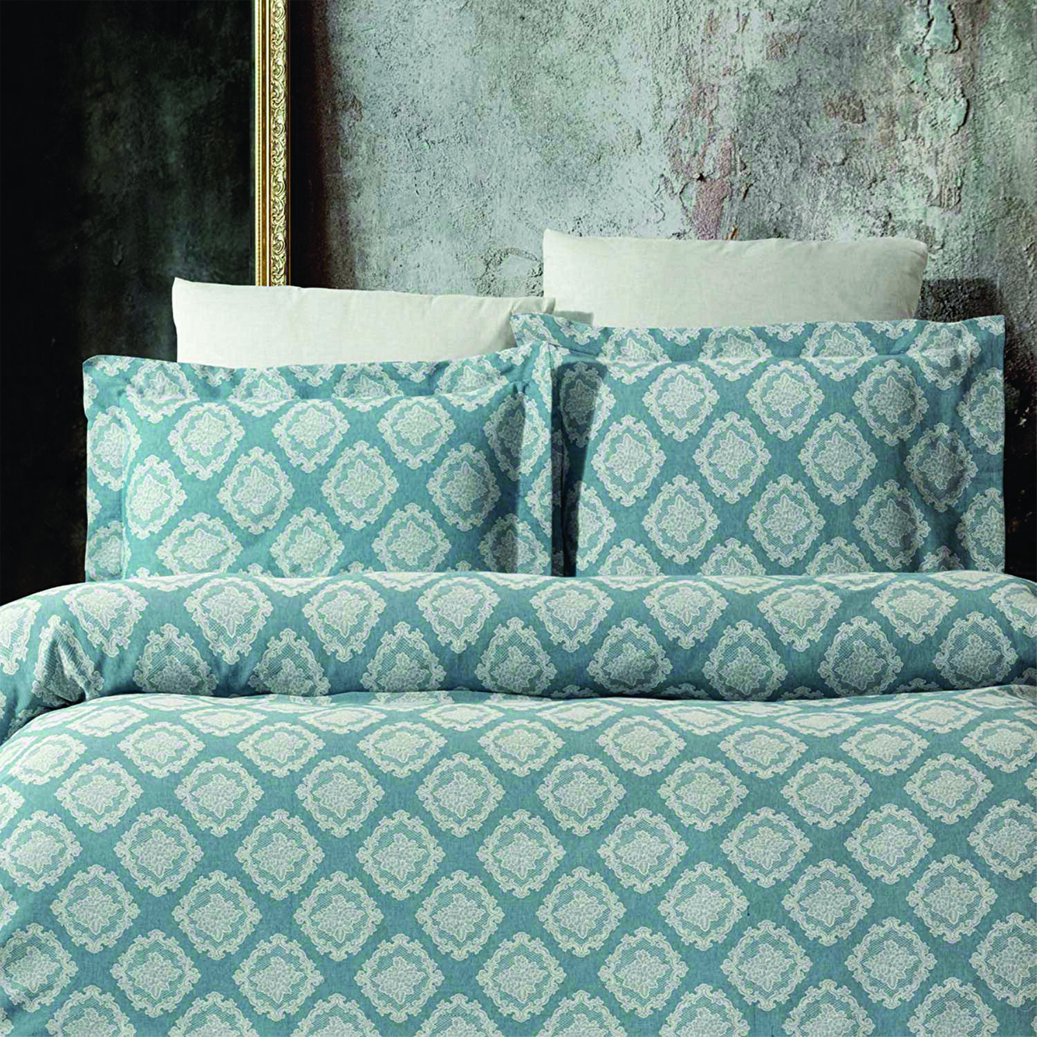 

Комплект постельного белья Maxstyle Damask Lyocell Blue