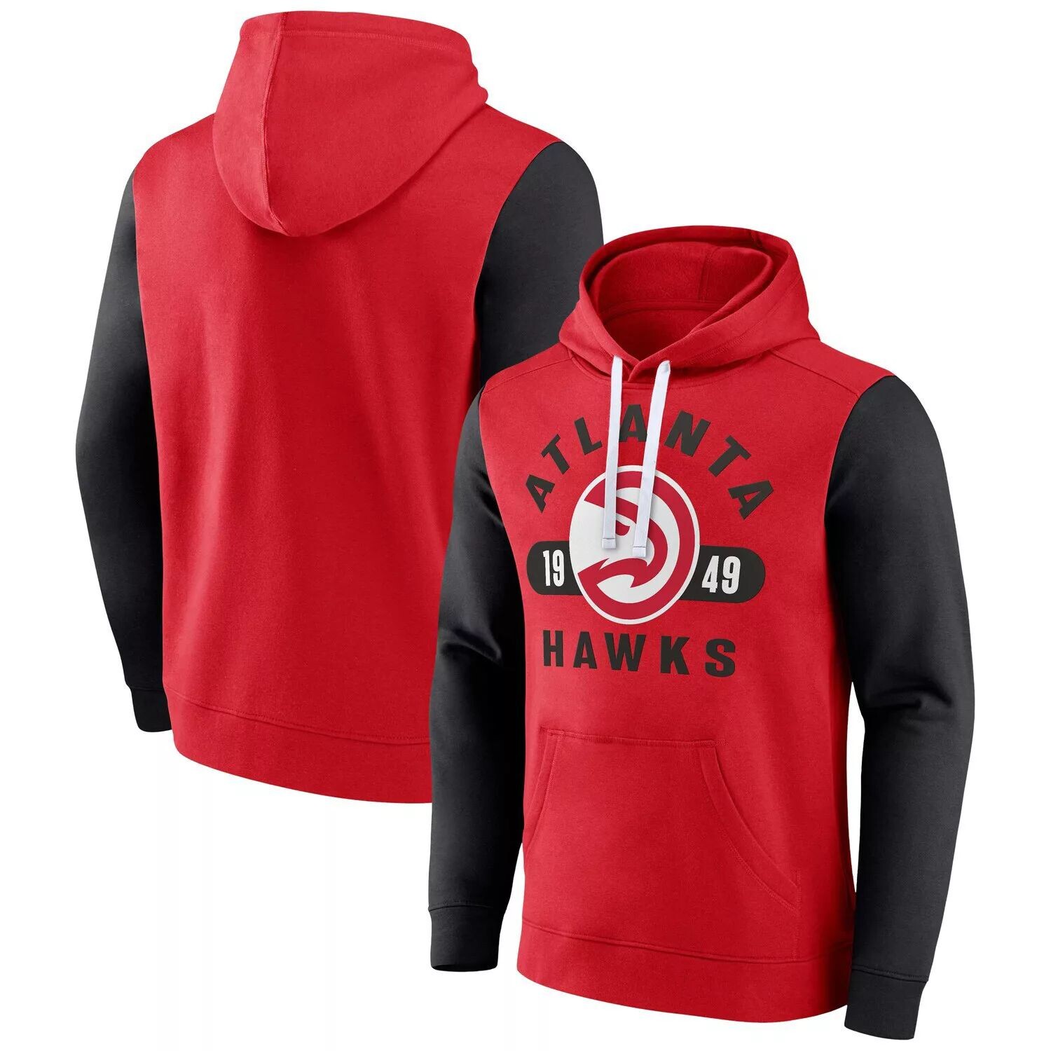 

Мужской пуловер с капюшоном Fanatics красного/черного цвета Atlanta Hawks Attack с цветными блоками, Черный