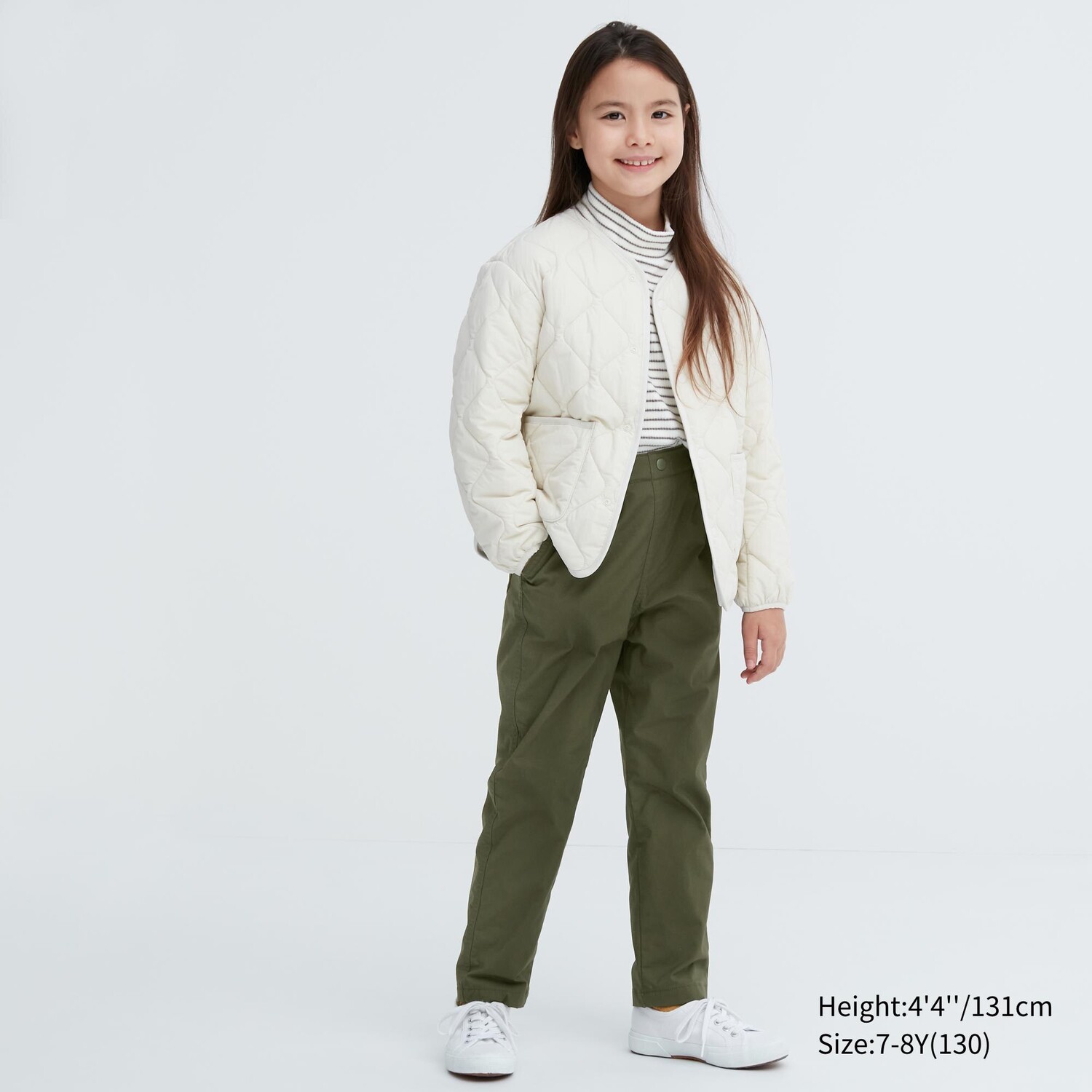 

Брюки Uniqlo детские на теплой подкладке водонепроницаемые, оливковый