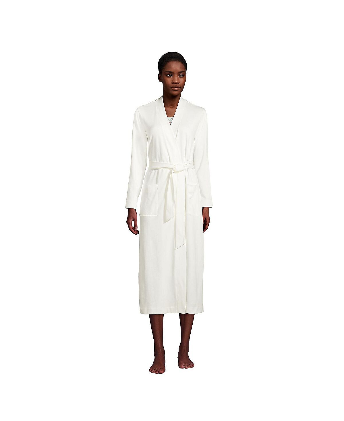 

Женский длинный хлопковый халат Petite Supima Lands' End