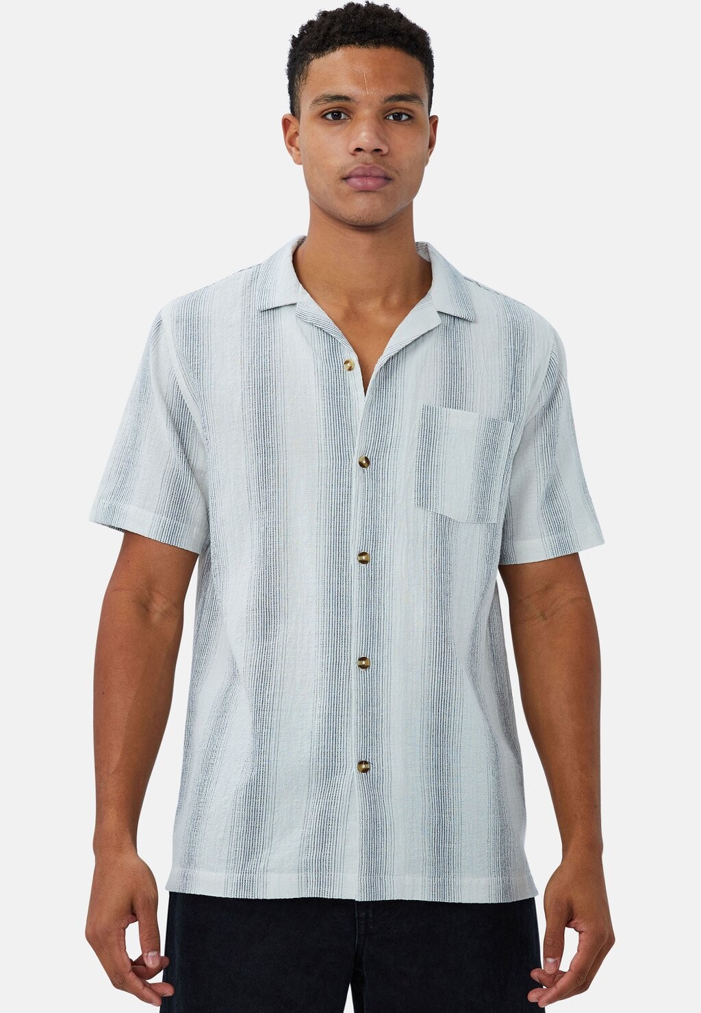 

Рубашка RIVIERA SHORT SLEEVE Cotton On, темно-синий в полоску с эффектом омбре