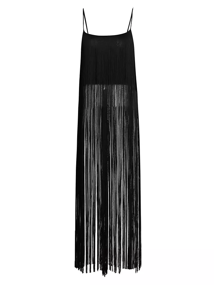 

Удлиненная майка с бахромой Alexander Wang, черный