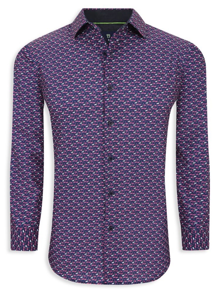 

Рубашка Performance Slim Fit с изображением фламинго Tom Baine, темно-синий