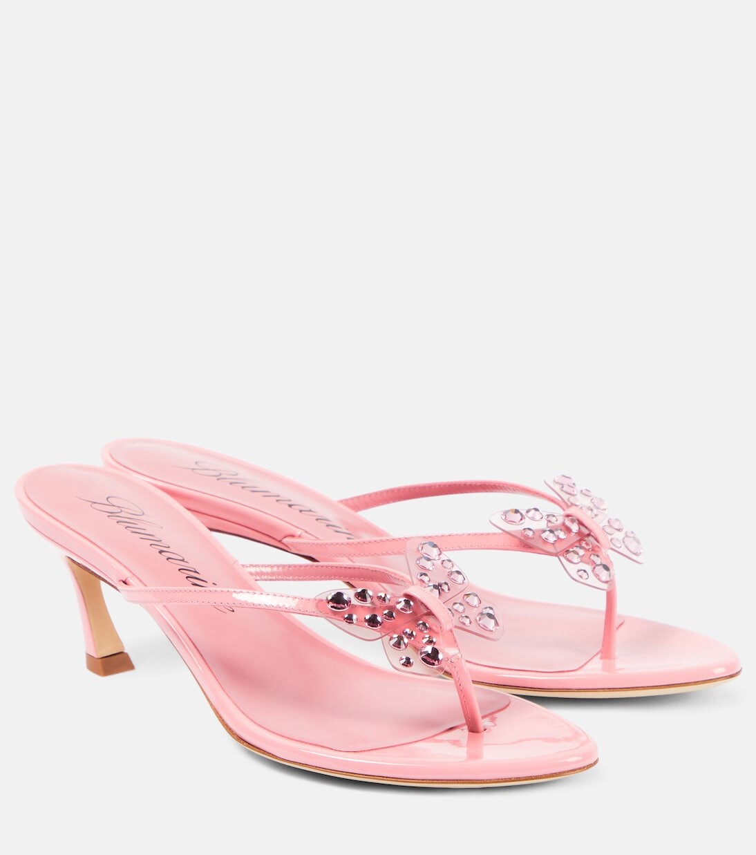 

Кожаные босоножки butterfly 55 с ремешками Blumarine, розовый